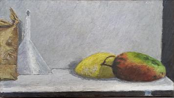 Billib_Stillleben_mit_Mangos,1989,OelLw,25x45cm