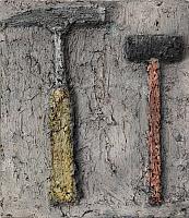 Atelierbild_XVIII,1986,OelHartfaser,34x30cm
