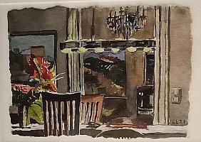 Lehmpfuhl_Beleuchteter_Tisch_2021_Aquarell_17x26cm