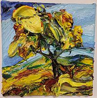 Harry-Meyer_Baum_gelb_2022_OelLw_20x20cm