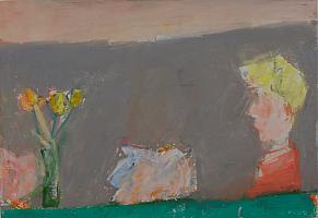 Vogl_Koepfe,Blumen_2024_Oelpastell_22x32cm.jpeg