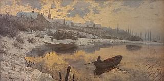 Dischler_Rheinlandschaft_im_Winter,OelLw,34x68cm
